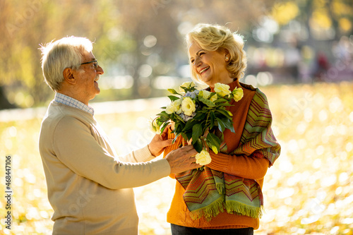 Senior couple embracing wit...