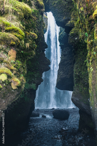 Iceland hidden and mysterious waterfall Gljúfrabúi