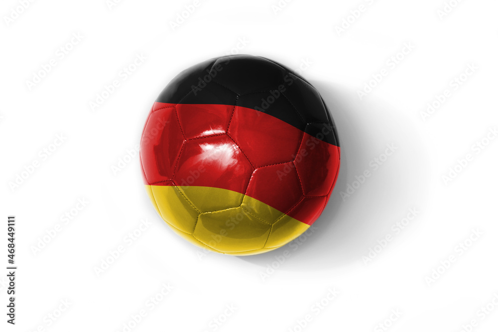 Fototapeta premium realistic football ball with colorfull national flag of germany on the white background.