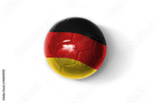 realistic football ball with colorfull national flag of germany on the white background.