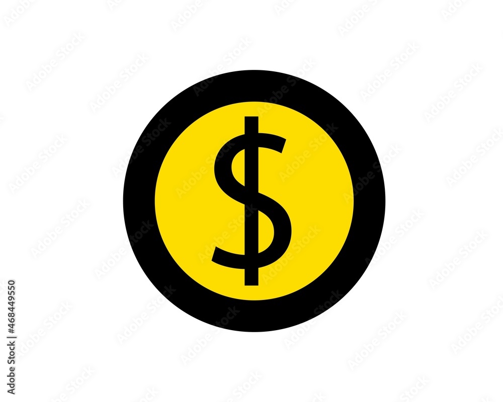 Money, United States Dollar icon. United States Dollar coin. Vector illustration. Money, United States Dollar icon. United States Dollar coin. Vector illustration.