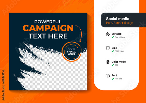 Social media post design with some brush art work