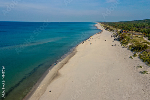 Wallpaper Mural White sand beach. View to Baltic Sea Costline. Curonian Spit, Aerial view of the sea coast with waves. Travel and vacation concept. Torontodigital.ca