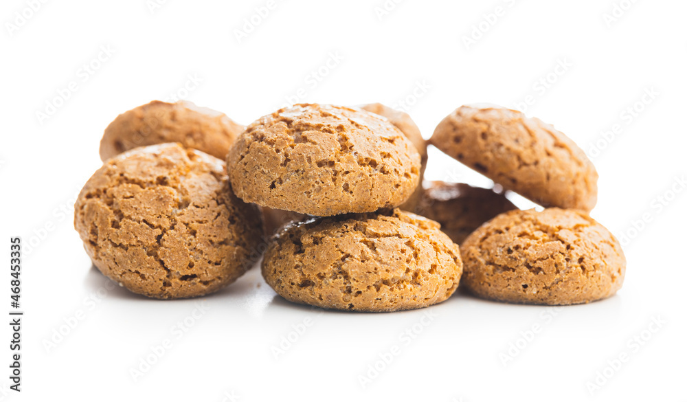 Amaretti biscuits. Sweet italian almond cookies. Amaretti biscuits. Sweet italian almond cookies.
