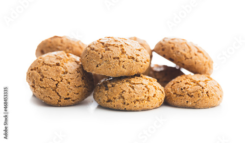 Amaretti biscuits. Sweet italian almond cookies.