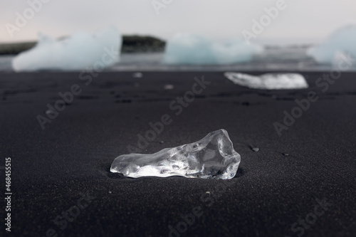 Wallpaper Mural Iceland Diamond Beach ice on black sand beach macro Torontodigital.ca