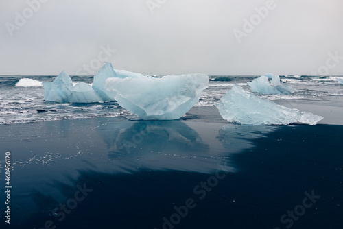 Wallpaper Mural Iceland iceberg on black sand Diamond Beach in polar regions Torontodigital.ca