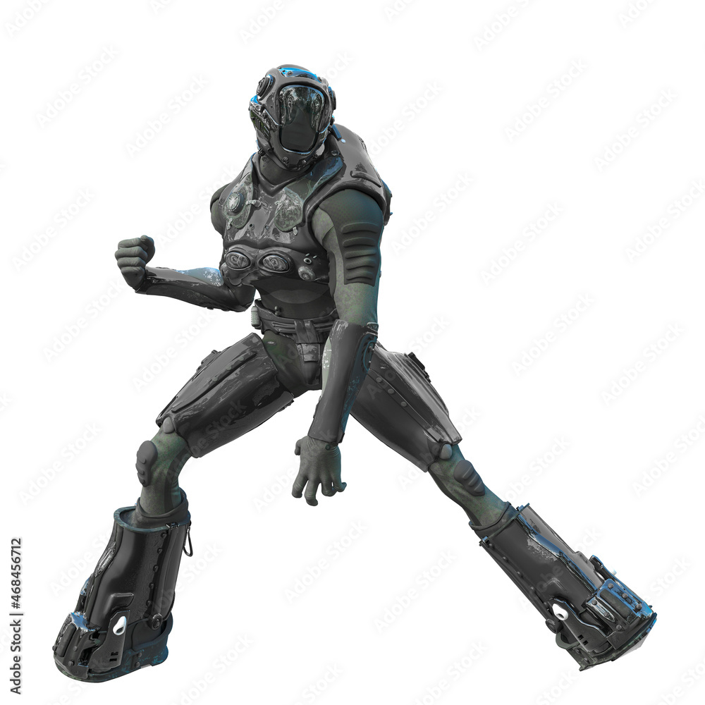 astronaut mech in exo suit exploring arround astronaut mech in exo suit exploring arround