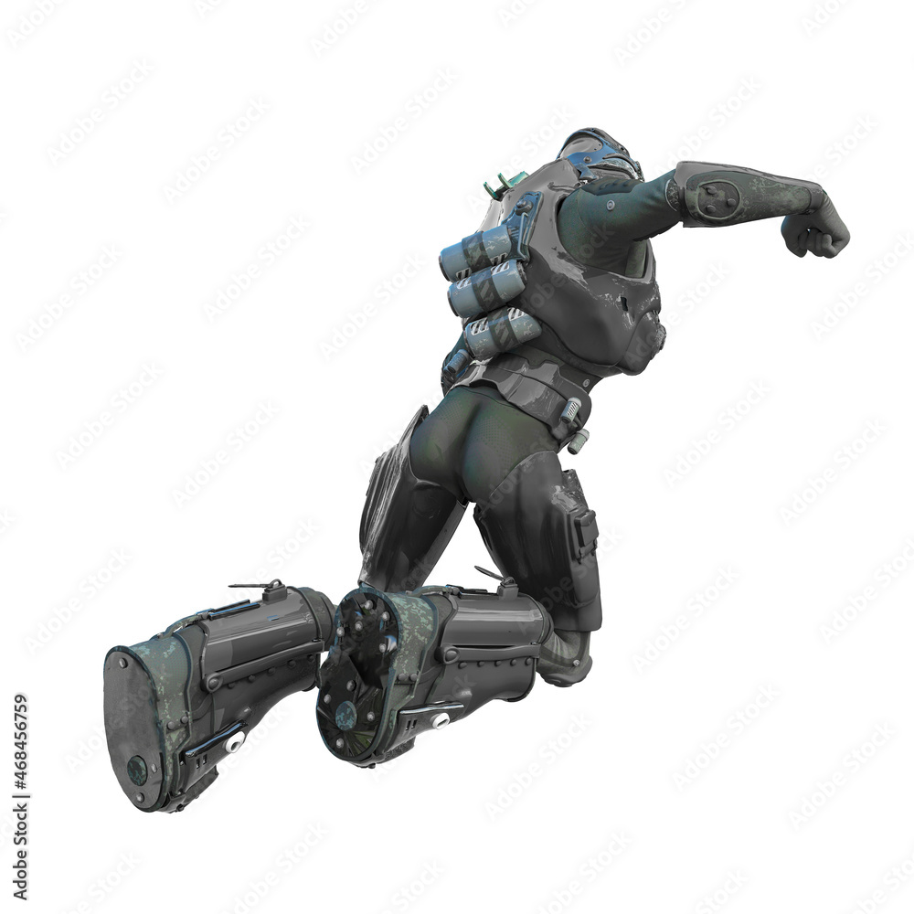 astronaut mech in exo suit exploring arround astronaut mech in exo suit exploring arround