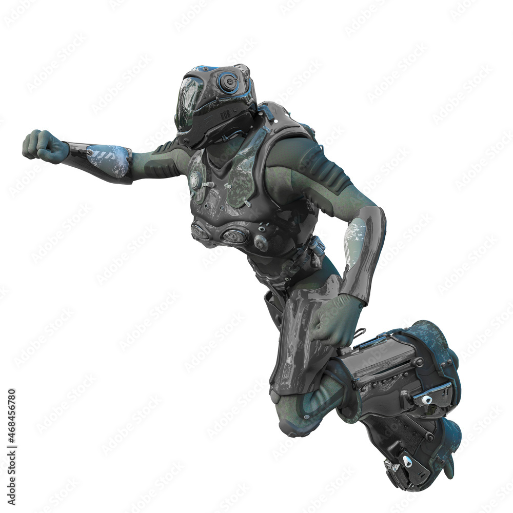 astronaut mech in exo suit exploring arround astronaut mech in exo suit exploring arround