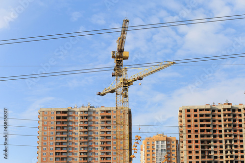 construction crane near the building