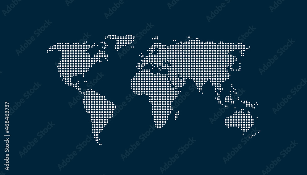 Dotted color world map vector