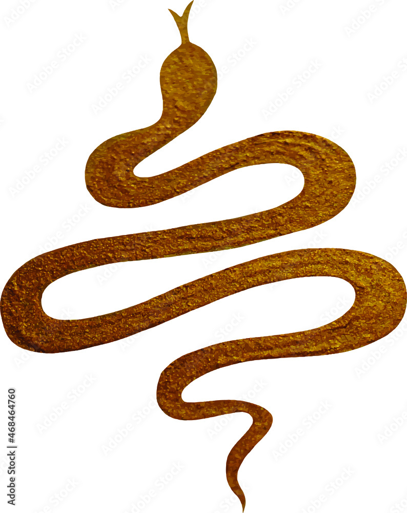 Fototapeta premium Snake silhouette illustration. Black serpent isolated on a white background. Vector tattoo design