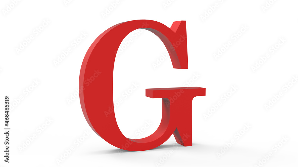 3d red letter G on a white isolated background. 3d red letter G on a white isolated background.