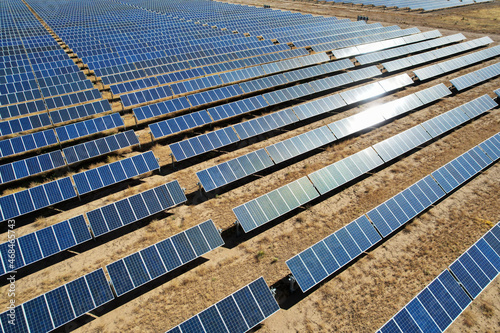 Aerial View of a Large Solar Array