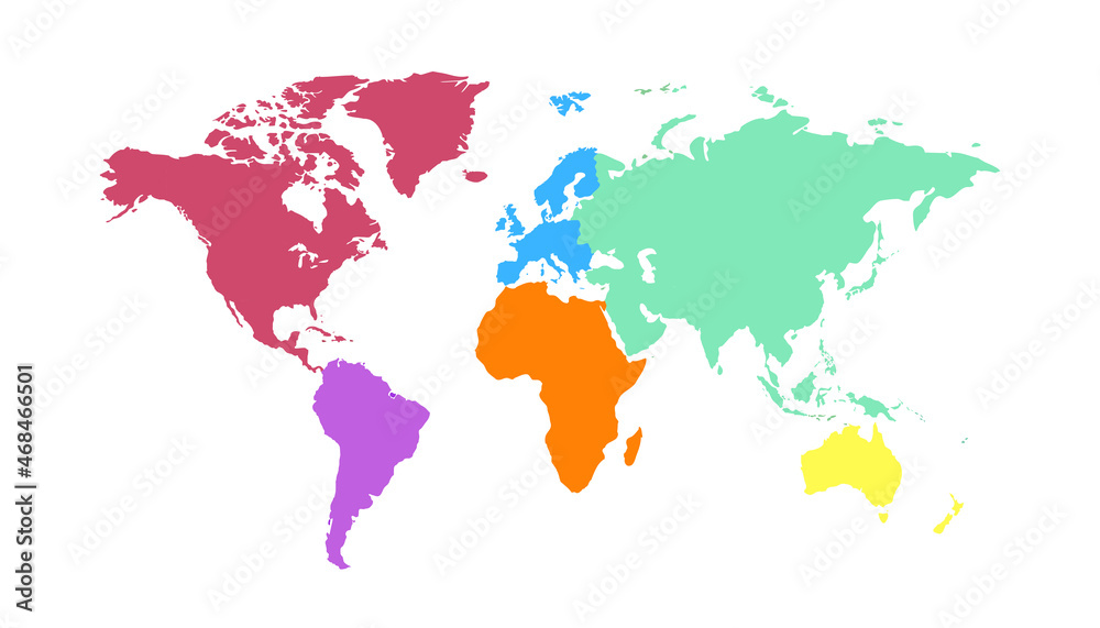Obraz premium World map. Color vector modern. Silhouette map.