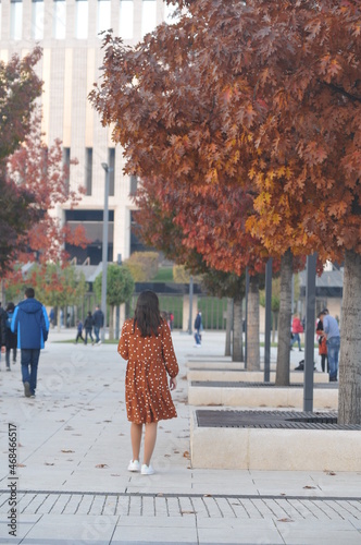 girl walking in the park