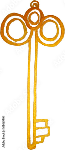 A vector illustration of a skeleton key to open any door. Skeleton Key Icon illustration. Vector vintage key for locking and unlocking doors.