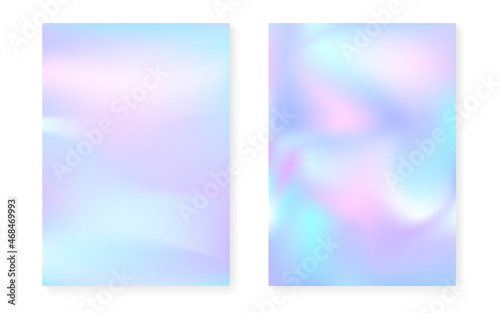 Holographic cover set with hologram gradient background.