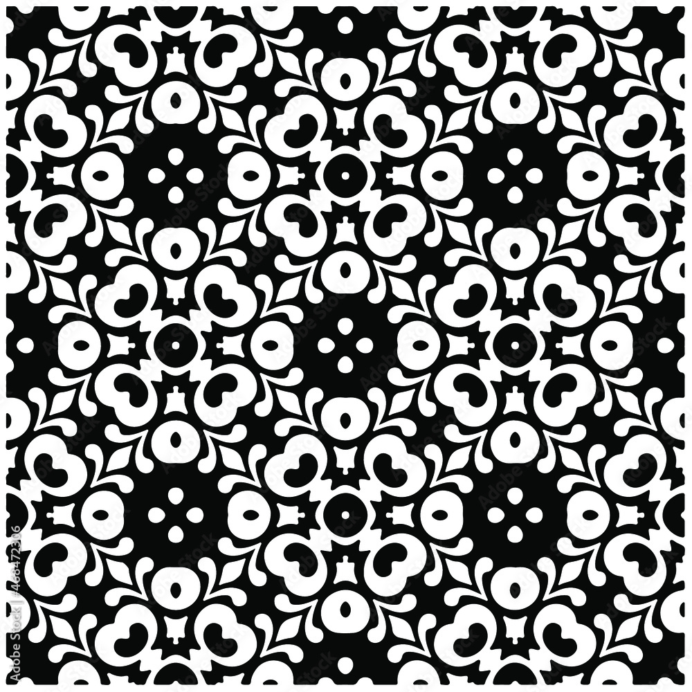 Vector geometric seamless pattern.Modern geometric background with abstract shapes.Monochromatic Repeating Patterns.Endless abstract texture.black and white image for design.