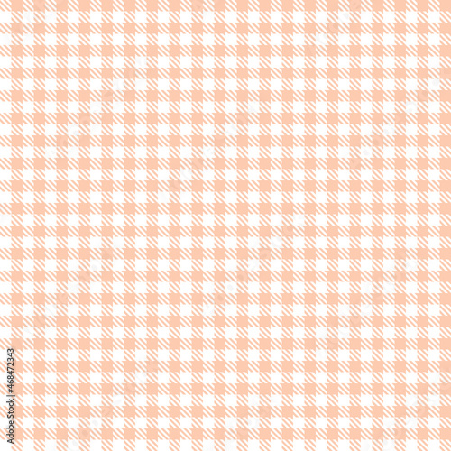 Seamless geometric pattern with light beige peach squares and white background. For printing textiles.
