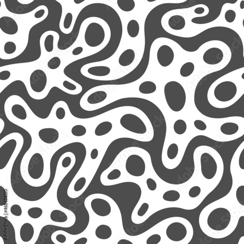 Vector seamless abstract pattern  wavy shapes. Cute design for textile  wallpaper  wrapping paper.