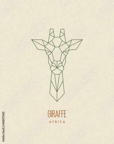 Polygon giraffe. Low poly animal. Geometric logo icon. Origami style