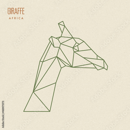Polygon giraffe. Low poly animal. Geometric logo icon. Origami style © arvitalya