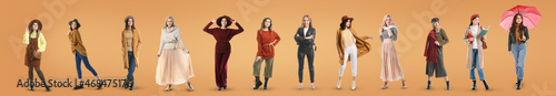 Group of stylish women in a...
