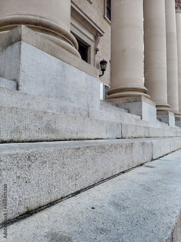 City Hall Steps and Column At an Angle View