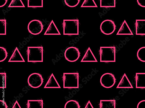 Seamless geometric design, play, game button