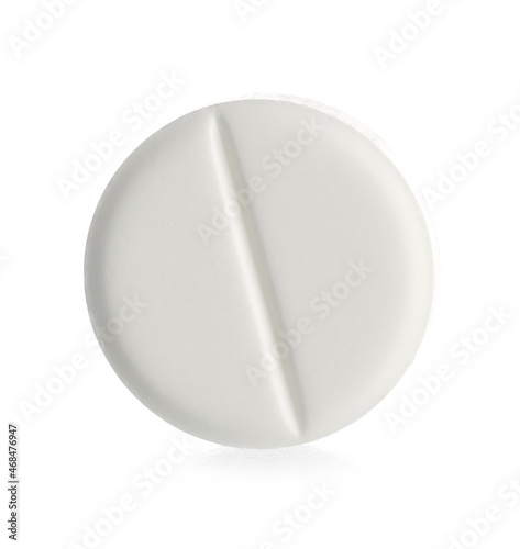 Vitamin K pill isolated on white background