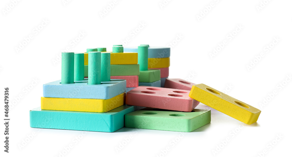 Building blocks for child on white background Building blocks for child on white background