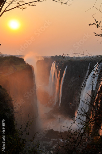 Sunset over Victoria Falls. photo