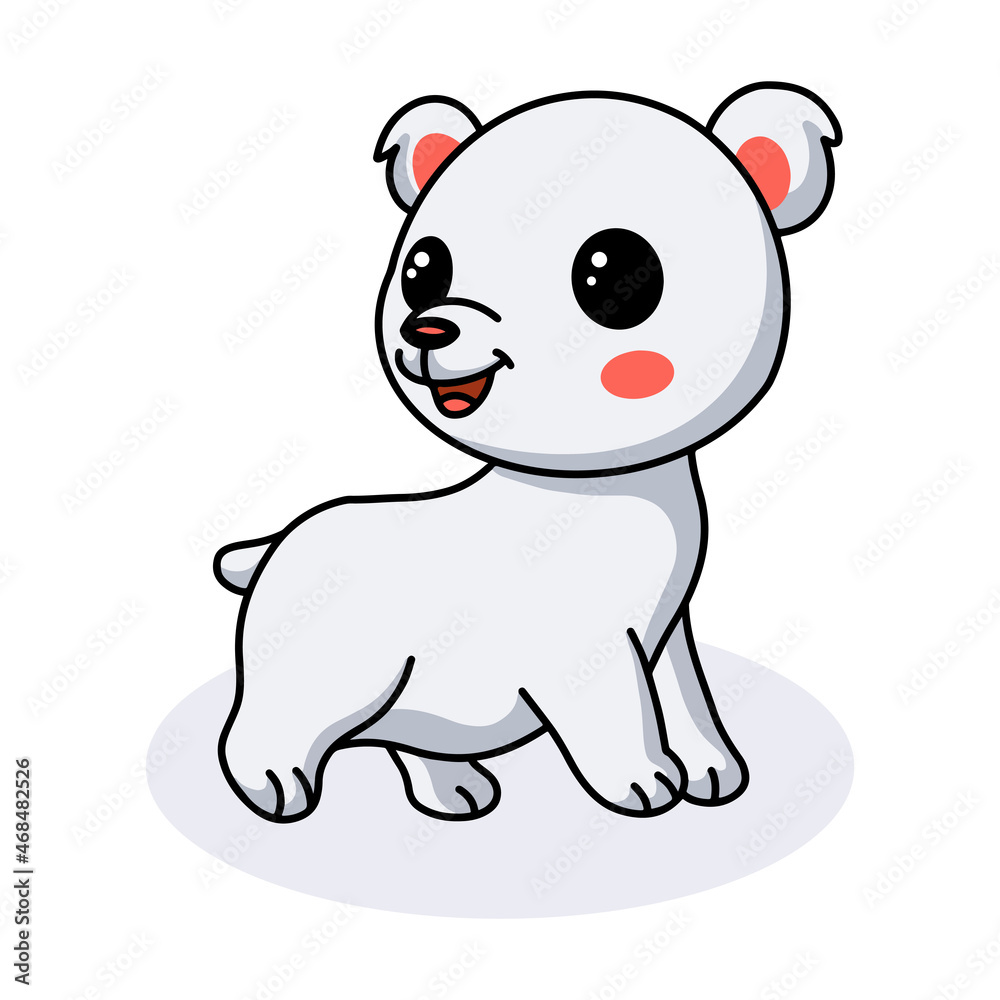Naklejka premium Cute little polar bear cartoon