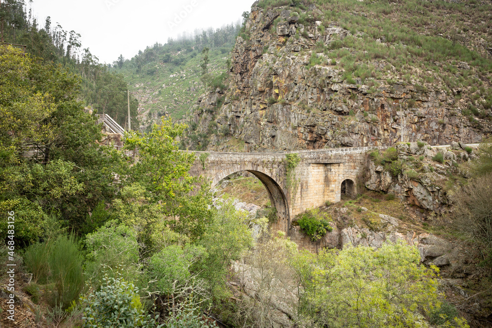 Alvarenga bridge (aka Canelas bridge) over Paiva river, Municipality of Arouca, Aveiro District, Portugal