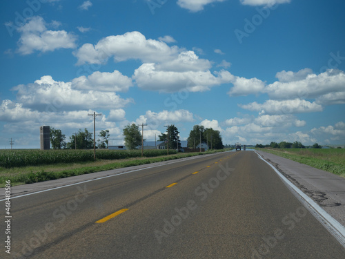 Road view along Highway 183 in Nebraska, USA.