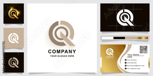 Letter Q or QQ monogram logo template with business card design