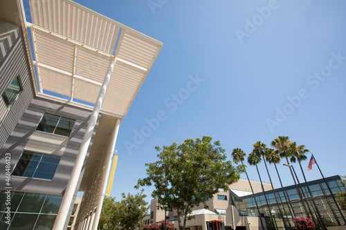 Daytime view of the skyline of Merced, California, USA. photo