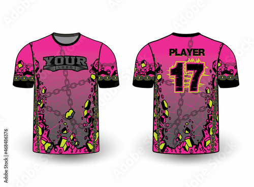 All sports team jersey design with an elegant edgy and wild look for all your casual, fashion, and sportswear