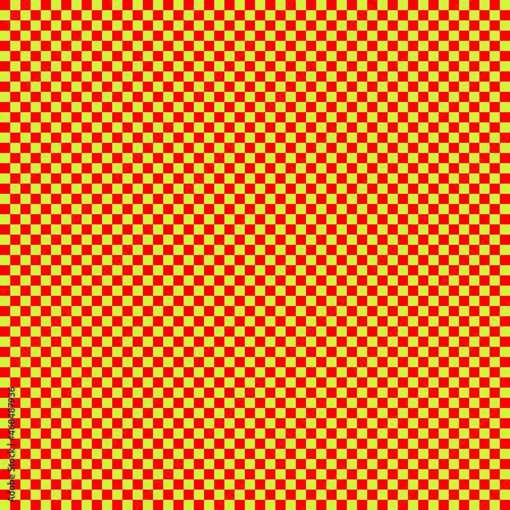 Checkerboard with very small squares. Lime and Red colors of checkerboard. Chessboard, checkerboard texture. Squares pattern. Background. Checkerboard with very small squares. Lime and Red colors of checkerboard. Chessboard, checkerboard texture. Squares pattern. Background.