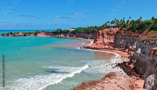 Fototapeta Naklejka Na Ścianę i Meble -  Beach and rocks, Praia de Tabatinga, Nisia Floresta, Rio Grande do Norte, Brazil
