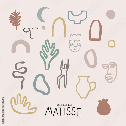 Abstract matisse contemporary art illustrations hand drawn minimal style