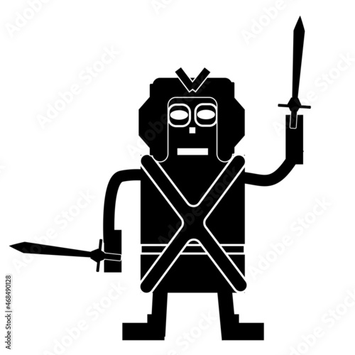 design cartoon robot android illustration concept