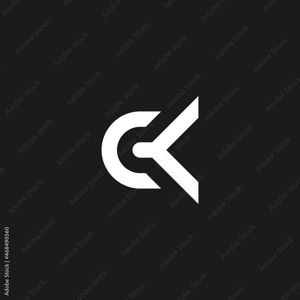 Monogram letter CK geometric logo concept Monogram letter CK geometric logo concept