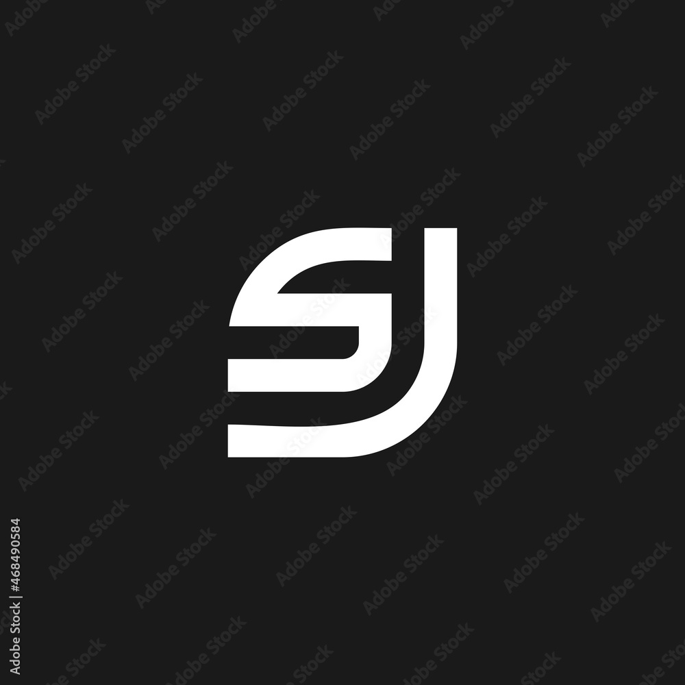Monogram letter SJ geometric logo concept Monogram letter SJ geometric logo concept