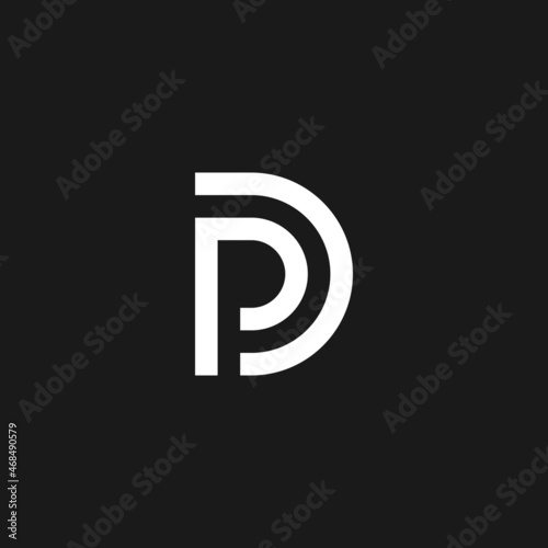 Monogram letter PD geometric logo concept