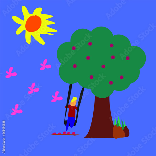 Children Paint Happy Playing Design