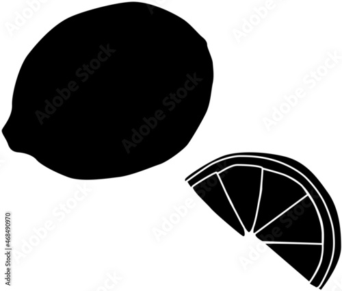 レモンのシルエット素材