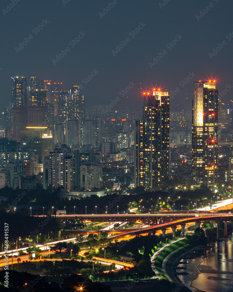 Fototapeta premium 매봉산 팔각정에서 본 야경